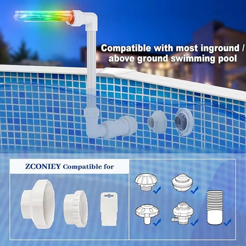 Pool Fountain Sprayer With Night Lights