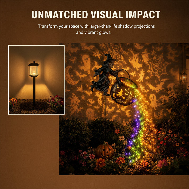 Halloween Witch Cauldron Garden Light