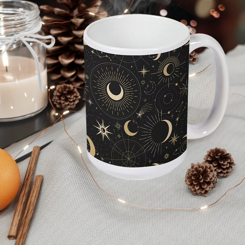 Star and Moon Print Mug