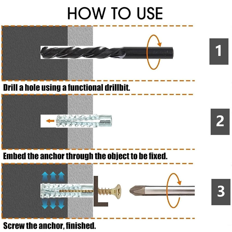 Upgraded Serrated Iron Expansion Screw