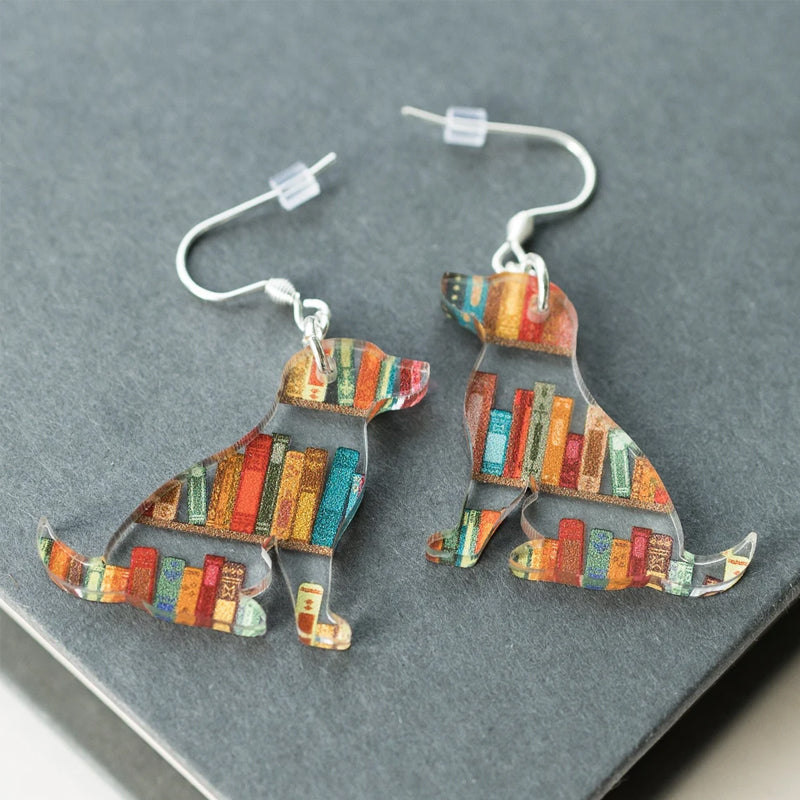 Cat Earrings With Books