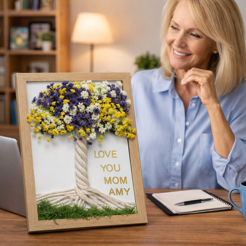 Personalized Mother's Day Dried Flower Tree Frame