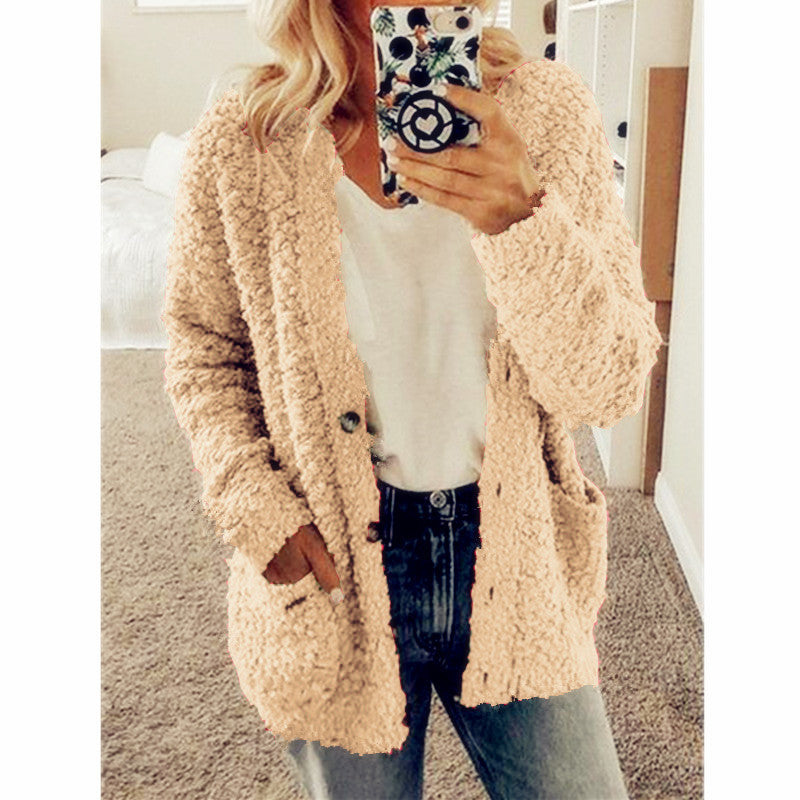 Autumn and Winter Plus Size Cardigan Casual Velvet Short Jacket