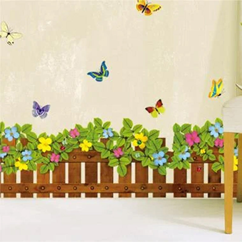 Nature 3D Flowers Green Grass Wall Decoration