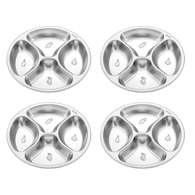 4 Compartment Stainless Steel Divided Plate