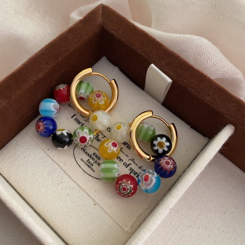Bohemian Colorful Lucite Beads Earrings