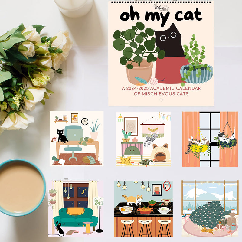 Oh My Cat Mischievous Cats 2025 Wall Calendar