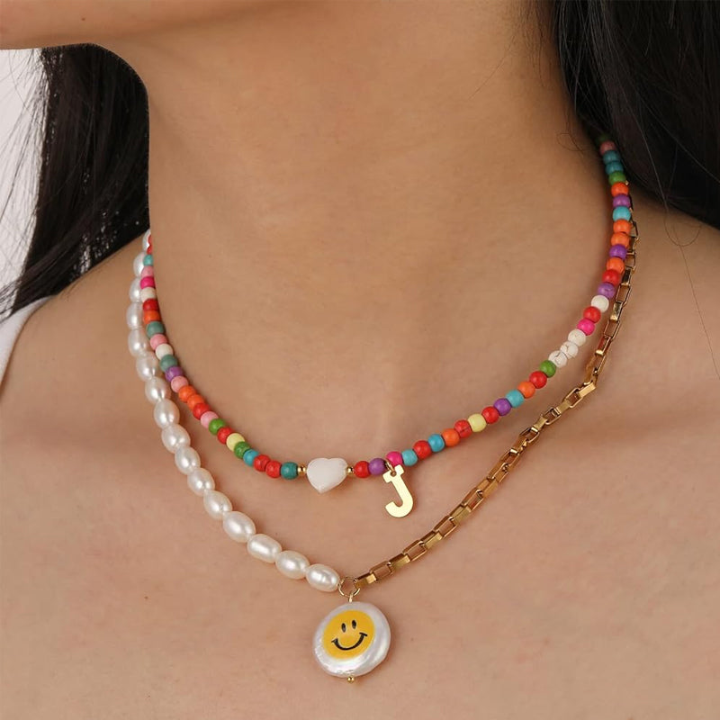 Colorful Beads Initial Choker