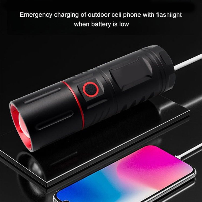 Telescopic Zoom Long-Range Outdoor Flashlight