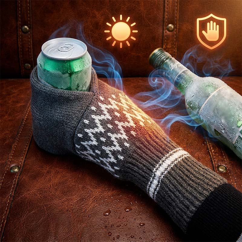 Knitted beer glove