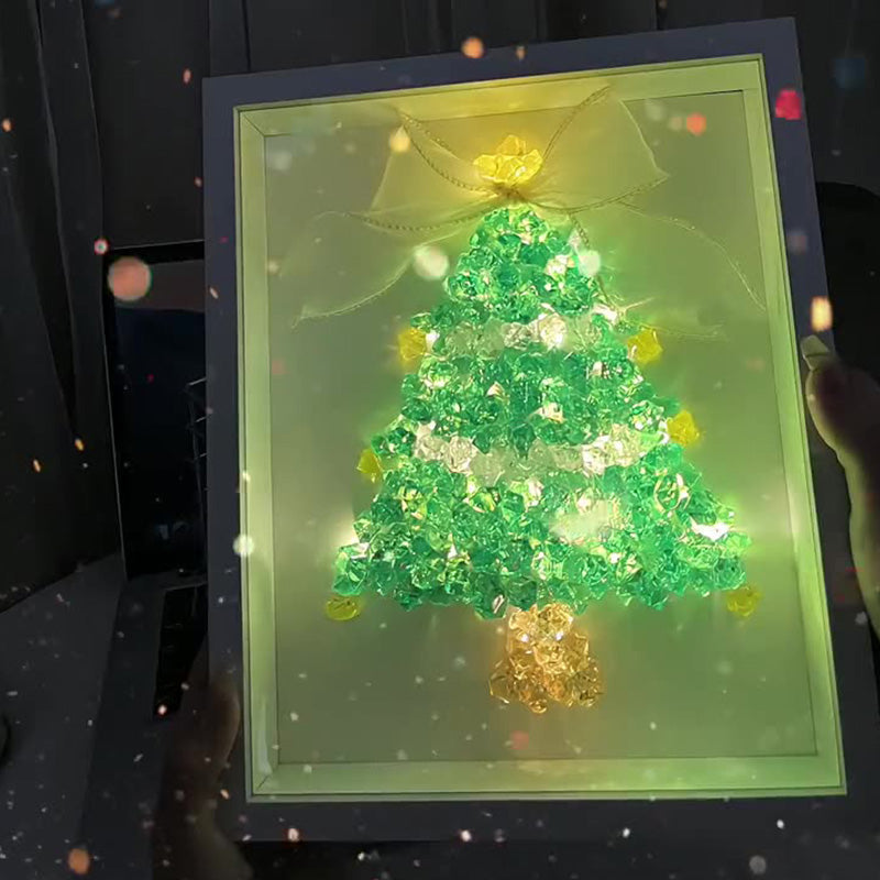 DIY Christmas tree crystal photo frame