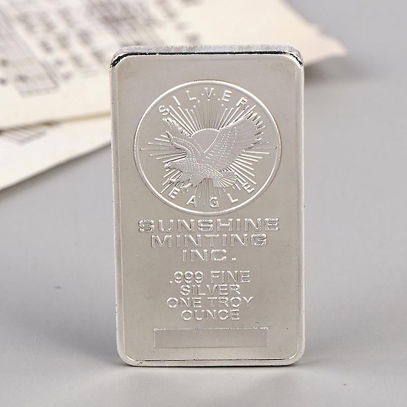 Embossed Large Eagle Square Silver Bar