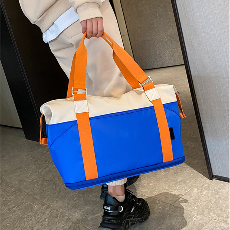 Contrasting Color Large Capacity Travel Bag