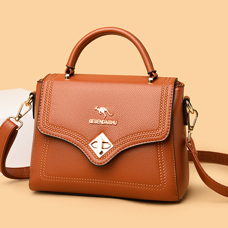 Classic Tote For Commuting Outing Minimalist Small Leather Handbag