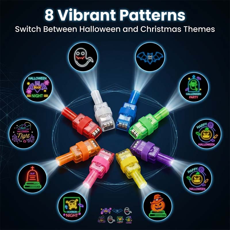 Halloween pattern finger projector lights