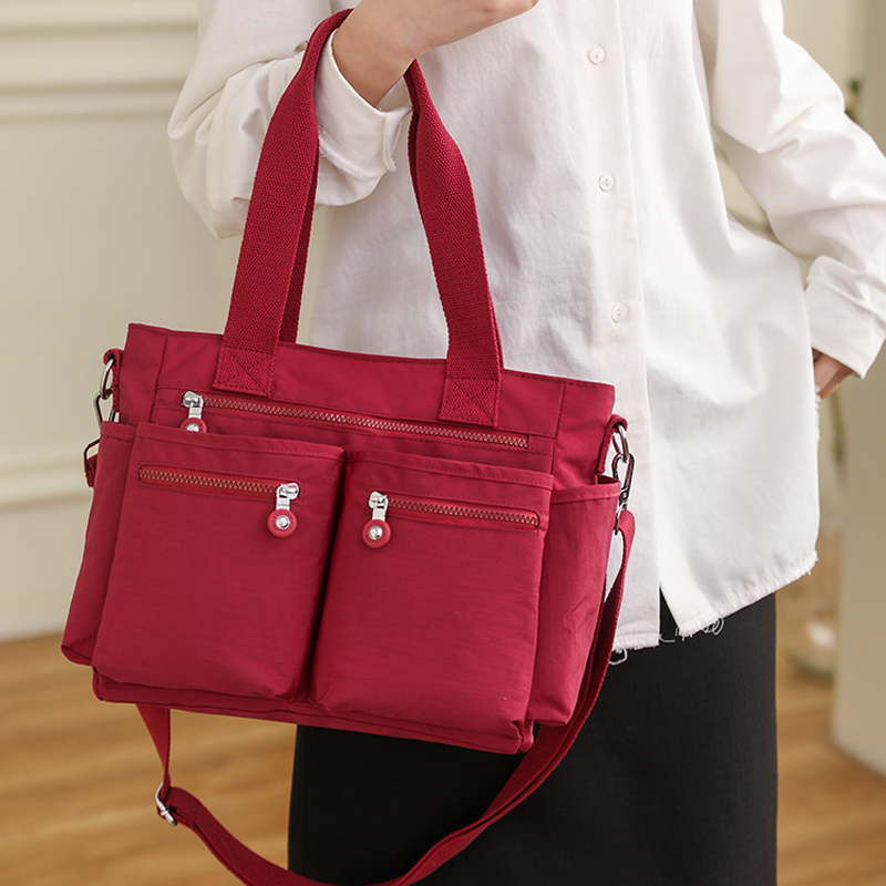 Double Pocket Tote Shoulder Bag