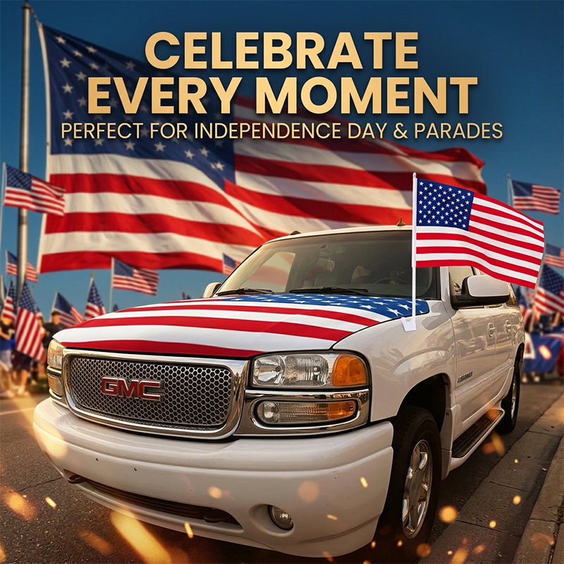 American Patriot Car Flag & Hood Cover Set