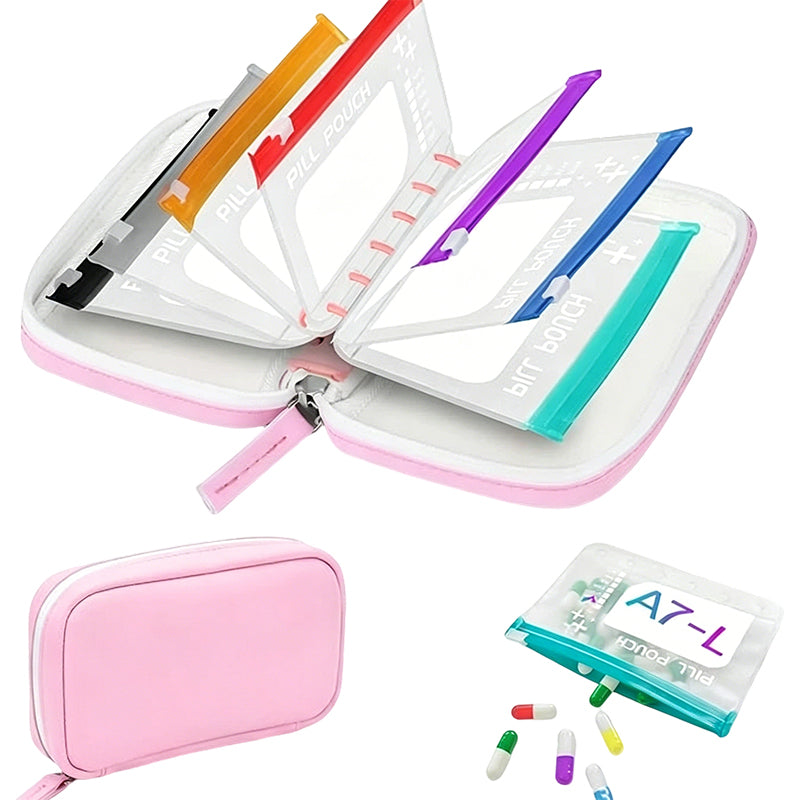 Premium Waterproof PU Travel Pill Organizer Set