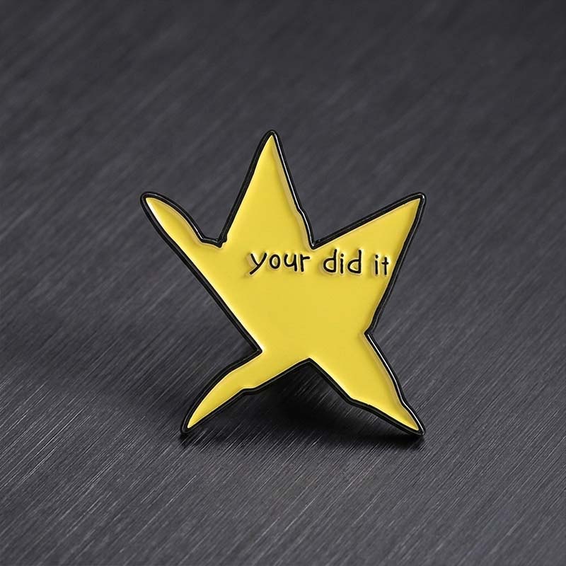 Funny Star Zinc Alloy Cartoon Badge Brooch