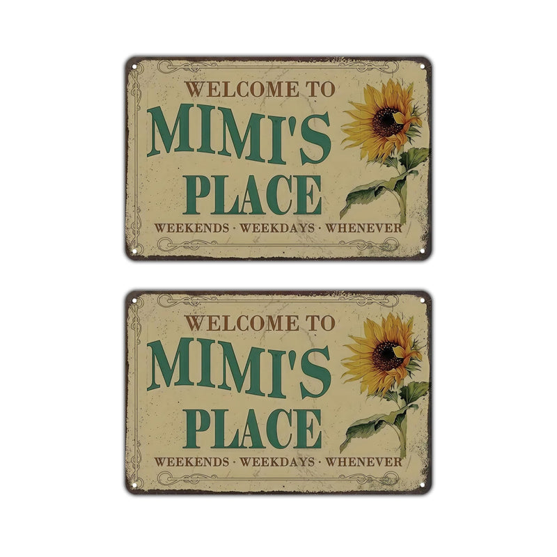 Vintage Farmhouse Sunflower Metal Sign