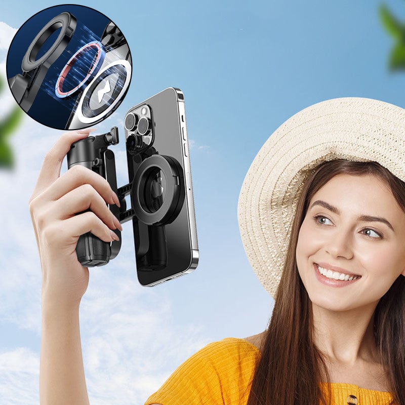 Portable magnetic selfie stick