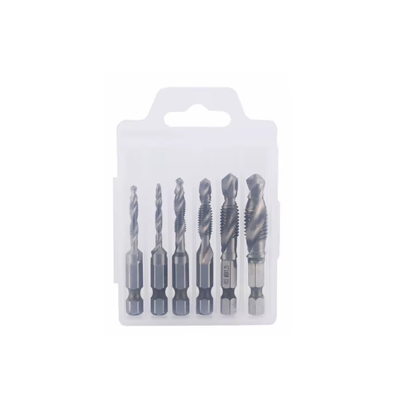6 Piece Hexagon Shank Metric Composite Tap White Drill/Titanium Plated