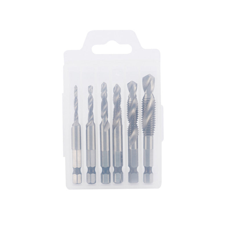 6 Piece Hexagon Shank Metric Composite Tap White Drill/Titanium Plated