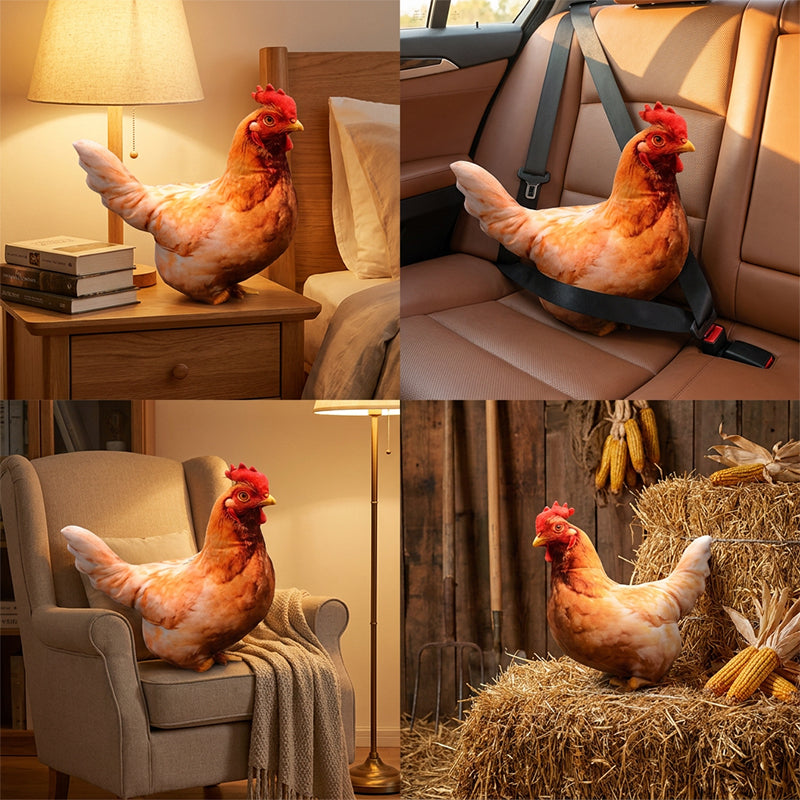 Chicken-Shaped Plush Pillow