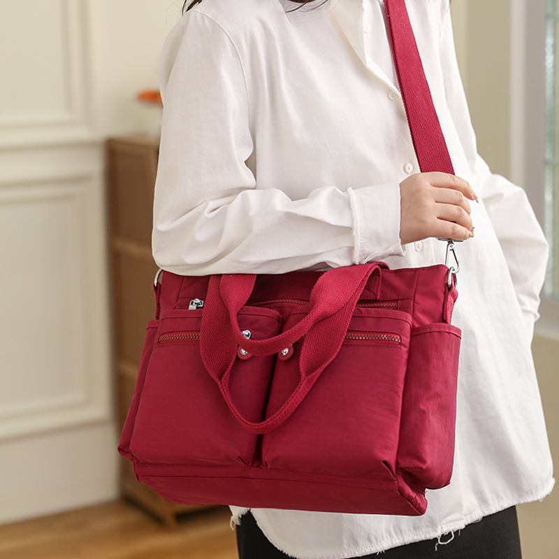 Double Pocket Tote Shoulder Bag