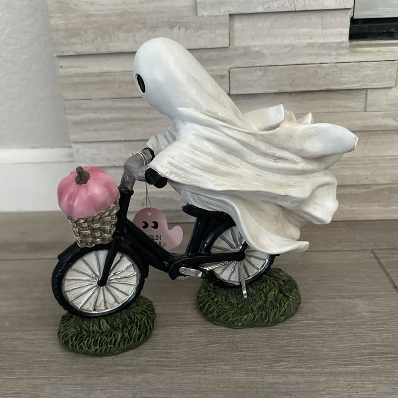 Cute Ghost Biker Figurine