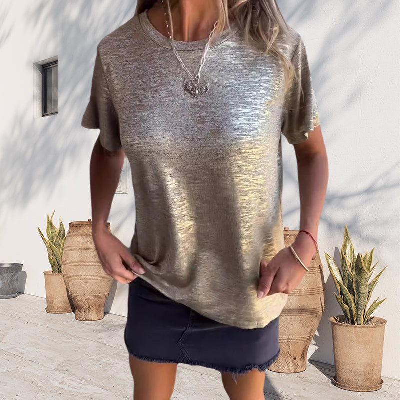 Gold Foil Short-sleeved T-shirt