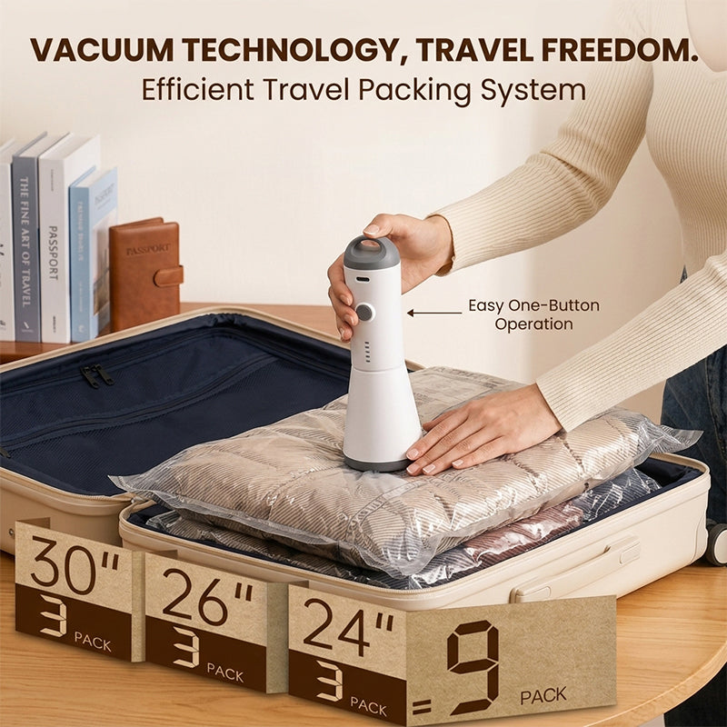 Travel Vacuum Bags with Portable Electric Pump