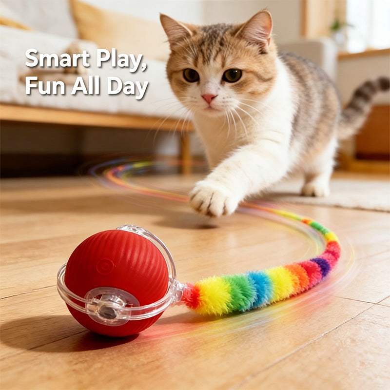 Colorful Caterpillar Cat Teaser Ball