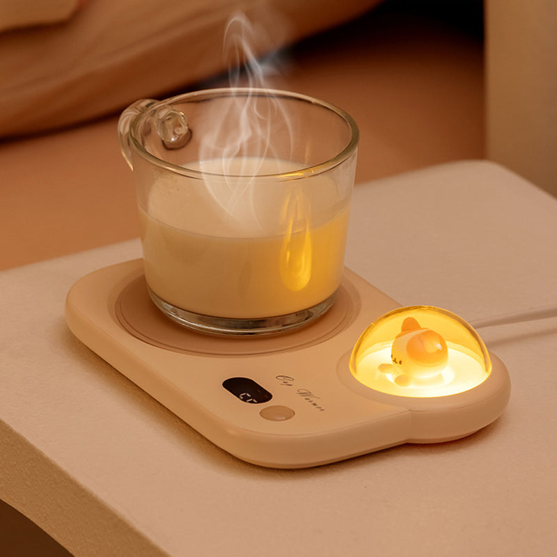 Heating cup warmer with light