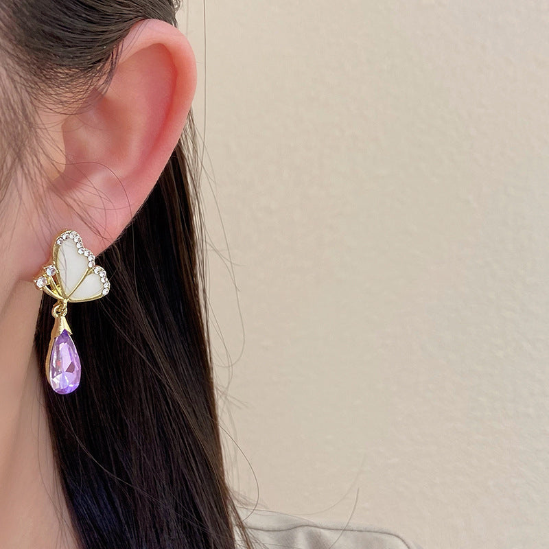 Purple Butterfly Earrings