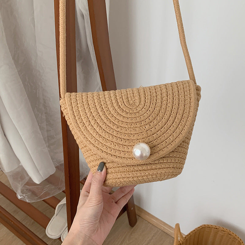 Cotton woven crossbody bag