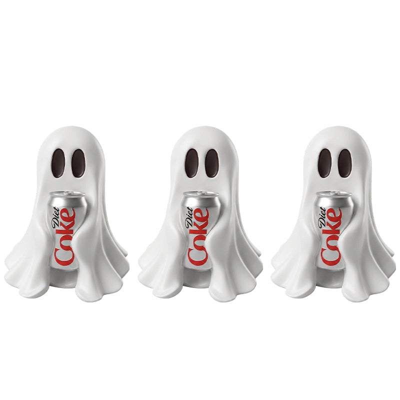 Resin Ghost Statue Holding Soda Can
