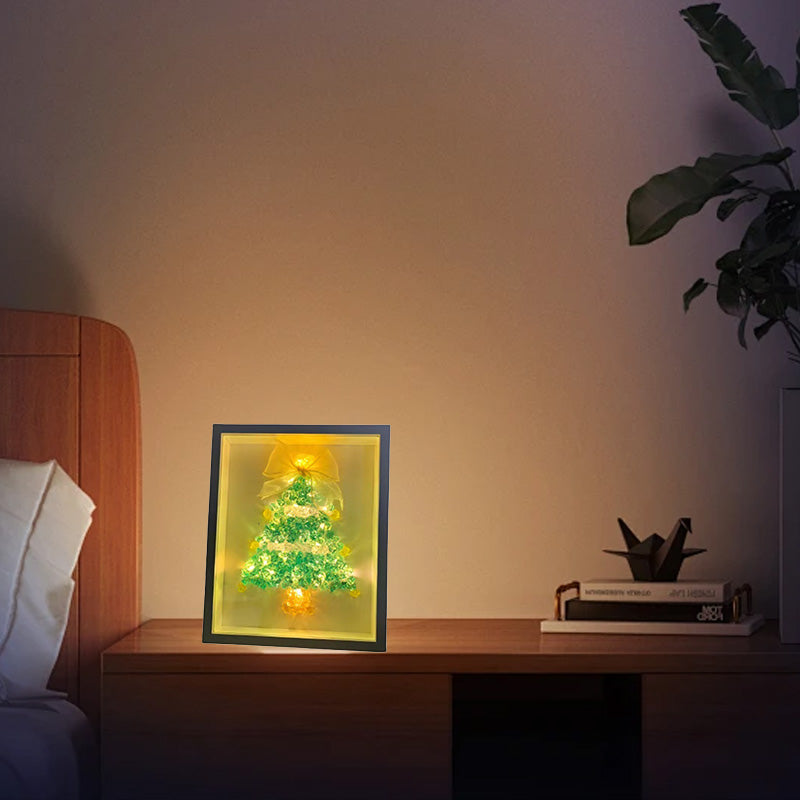 DIY Christmas tree crystal photo frame