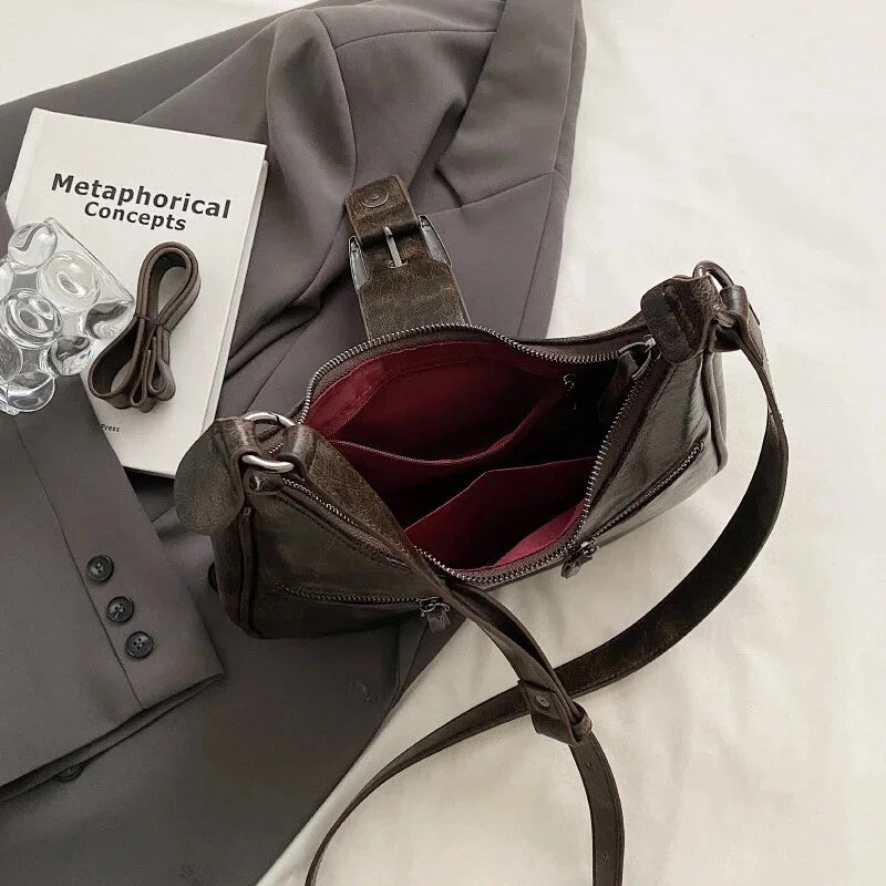 Women's Vintage PU Leather Shoulder Bag