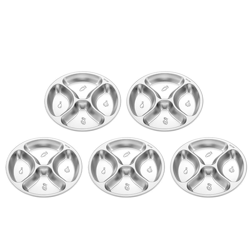 4 Compartment Stainless Steel Divided Plate