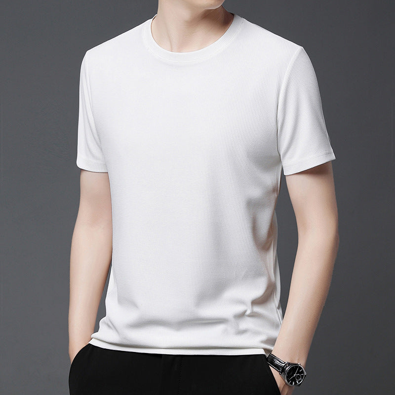 Waffle Woven Ice Silk Breathable T-Shirt