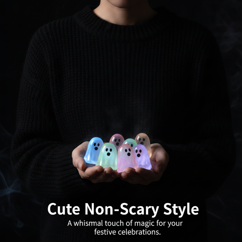 Glow In Dark Cute Ghost Resin Bead Set