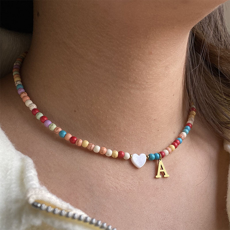 Colorful Beads Initial Choker