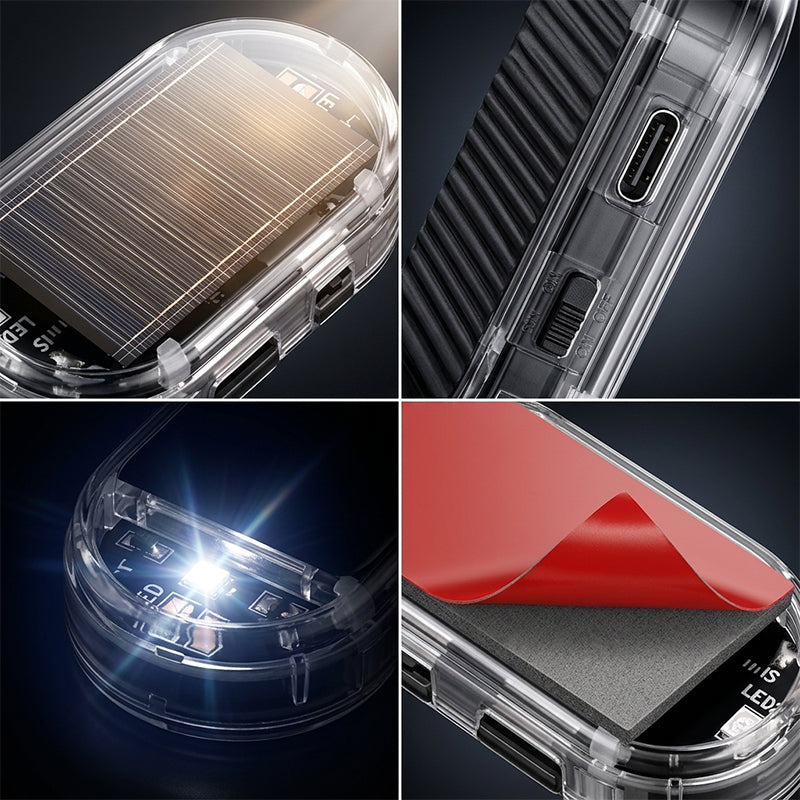 Solar Car Anti-Theft LED Warning Light