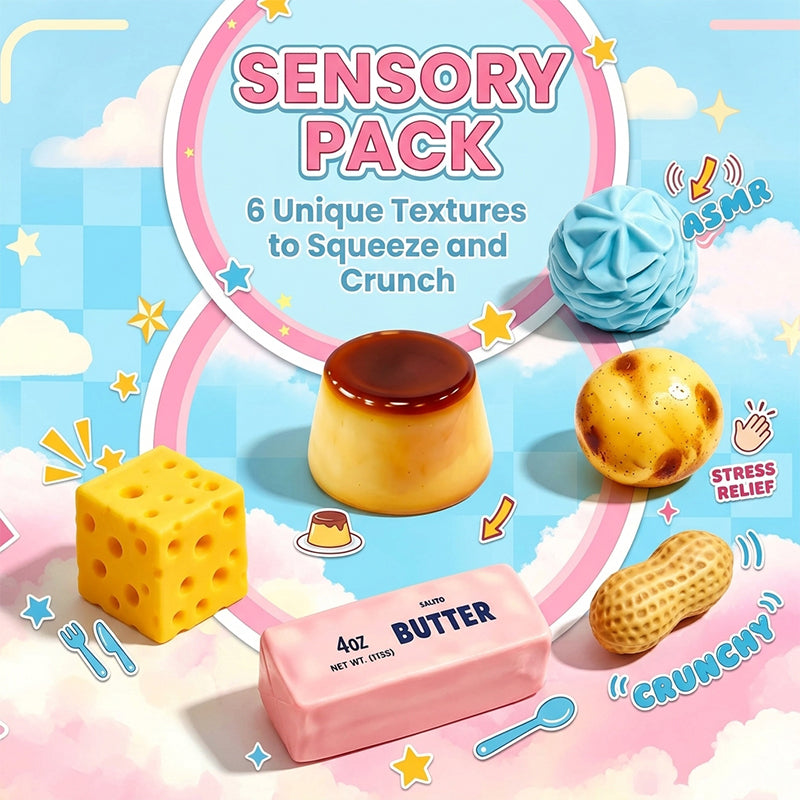 6‑Piece Set Crunchy ASMR Sensory Fidget Balls