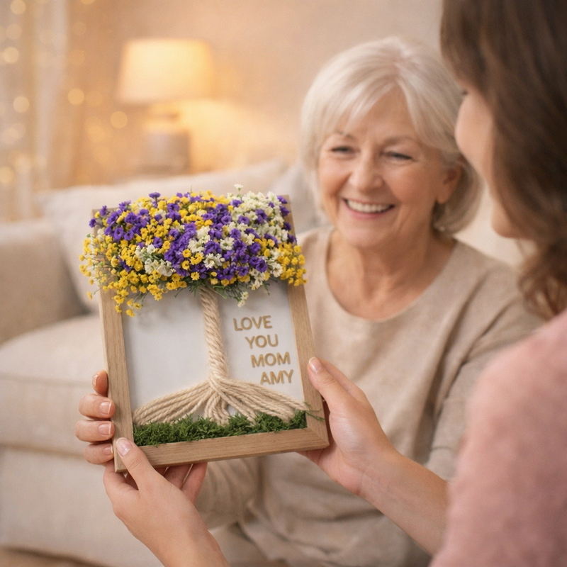 Personalized Mother's Day Dried Flower Tree Frame