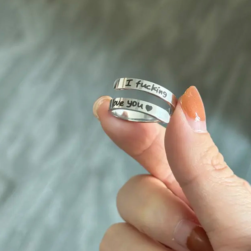 Engraved Heart Spiral Wrap Twist Vintage Promise Rings