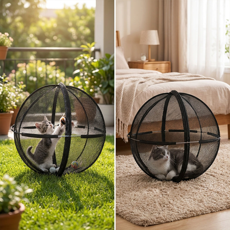 Rolling Outdoor Cat Ball Enclosure