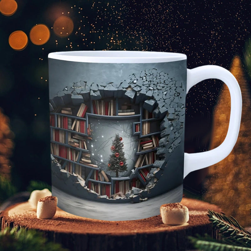 3D Bookshelf Coffee Mug