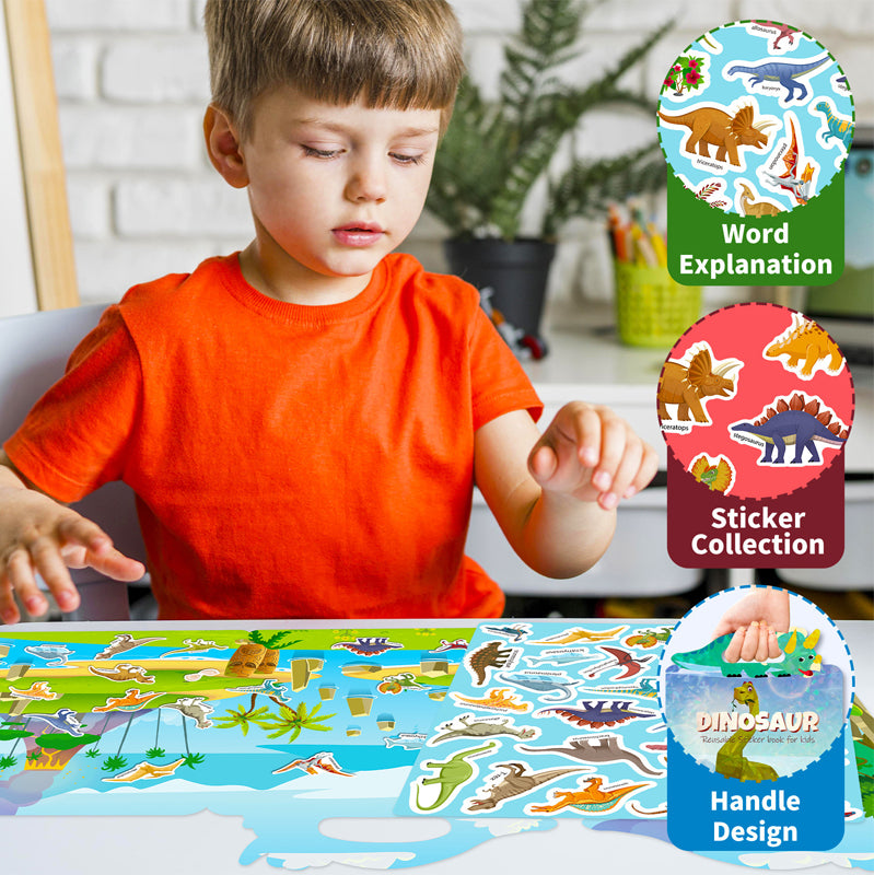 Toddler Waterproof Dinosaur Sticker Book